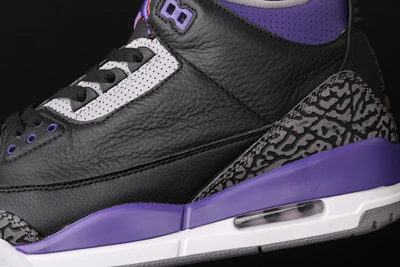 All categories Air Jordan Jordan series basketball shoes Air Jordan 3 Air Jordan 3 "Court Purple" AJ3 Joe 3 burst black and purple basketball shoes CT8532-050